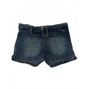 vintage Street Code Denim Shorts with Belt - Size L Y2K